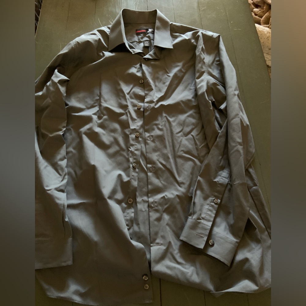 JF J.Ferrar Gray Slim Fit Shirt